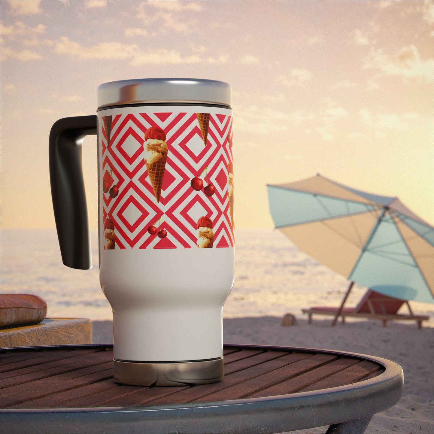 Cherry Swirl Travel Mug – Mug Stainless Steel 14oz