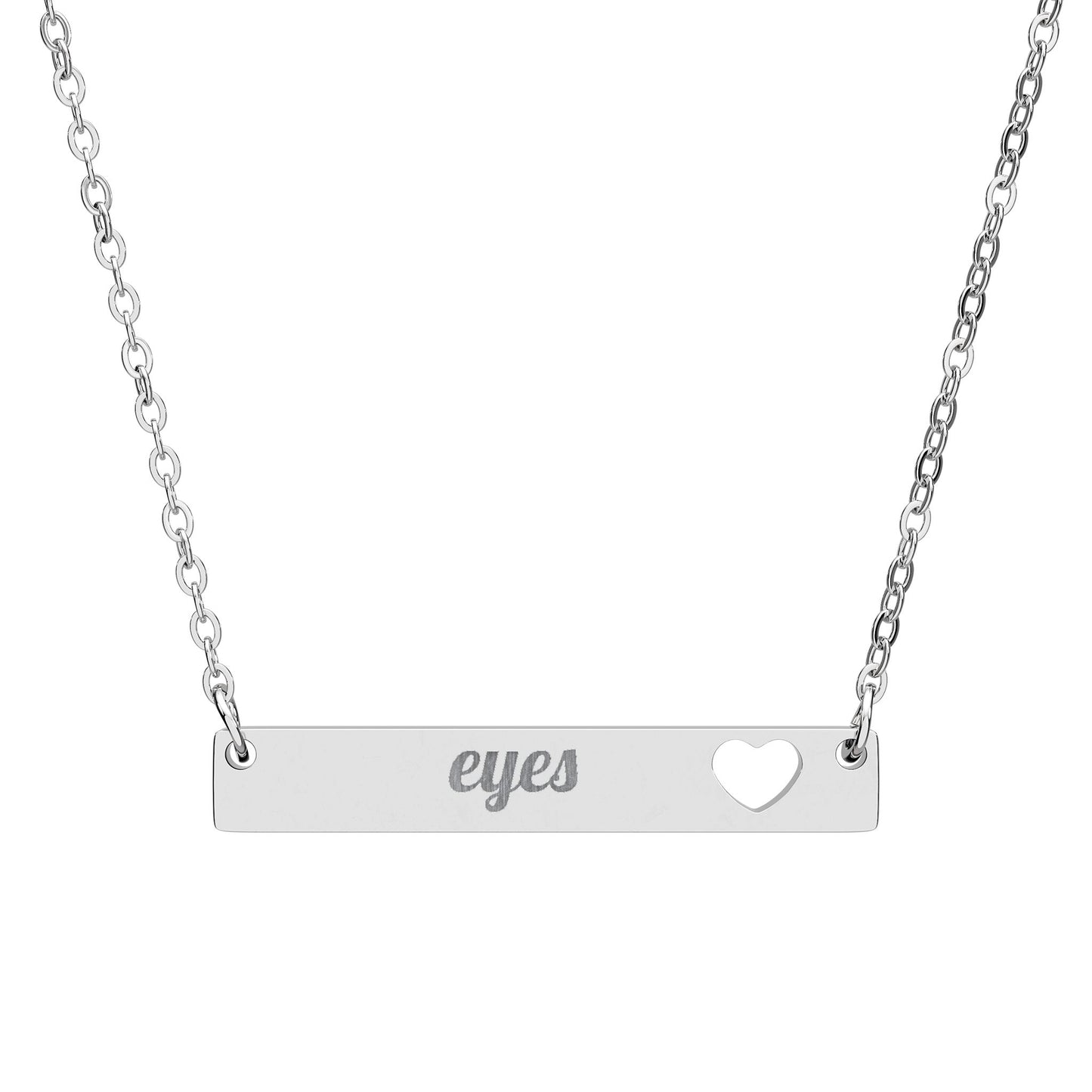 Customizable Bar Necklace Engraved - Heart