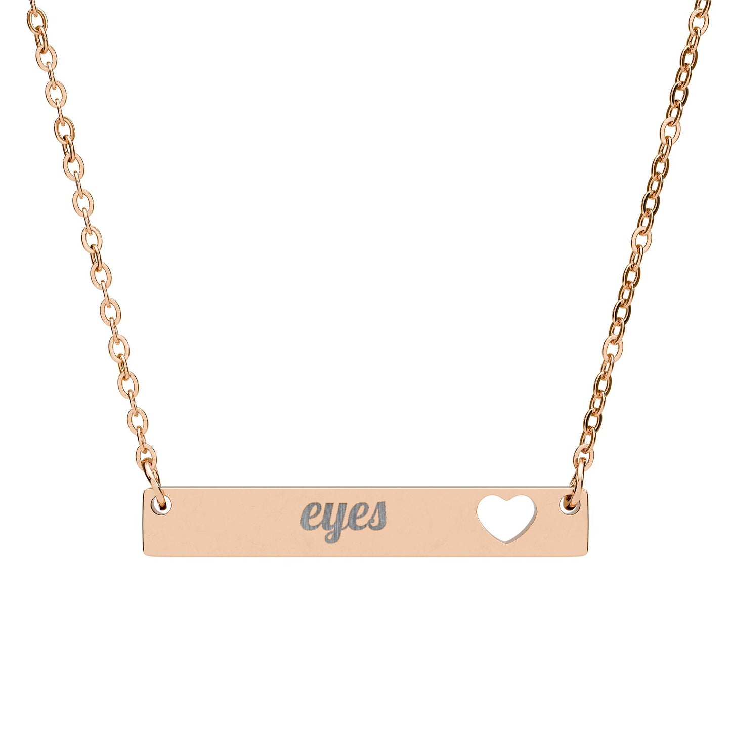 Customizable Bar Necklace Engraved - Heart