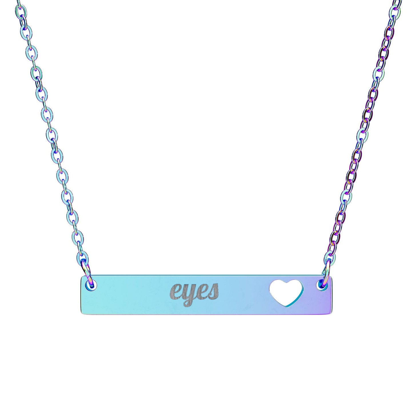 Customizable Bar Necklace Engraved - Heart
