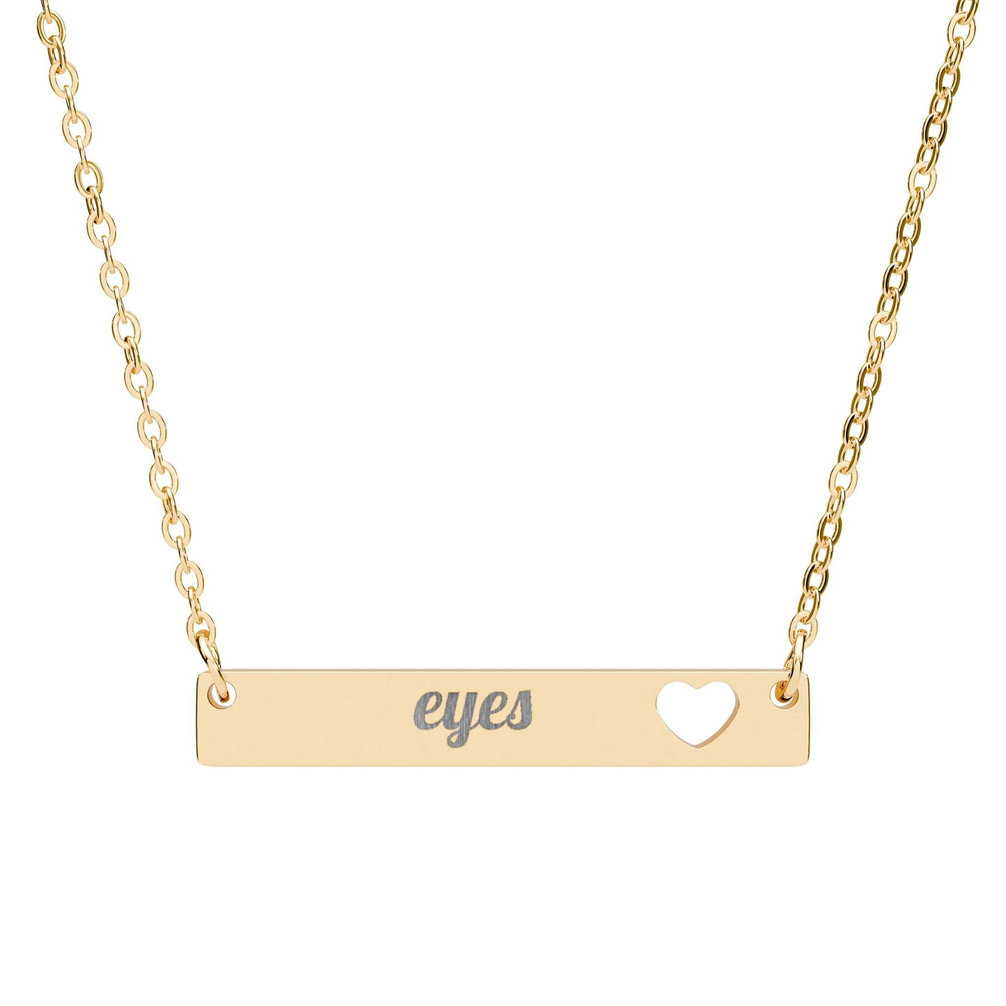 Customizable Bar Necklace Engraved - Heart