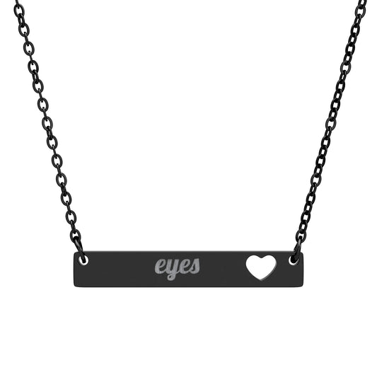 Customizable Bar Necklace Engraved - Heart